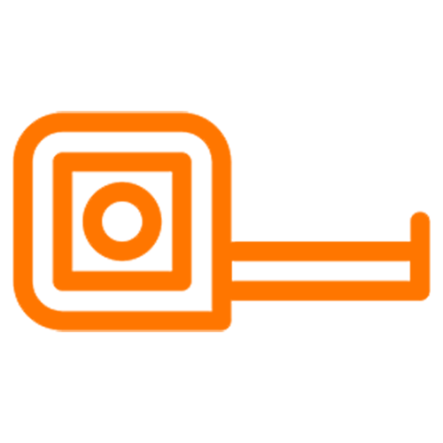 orange tape measure icon